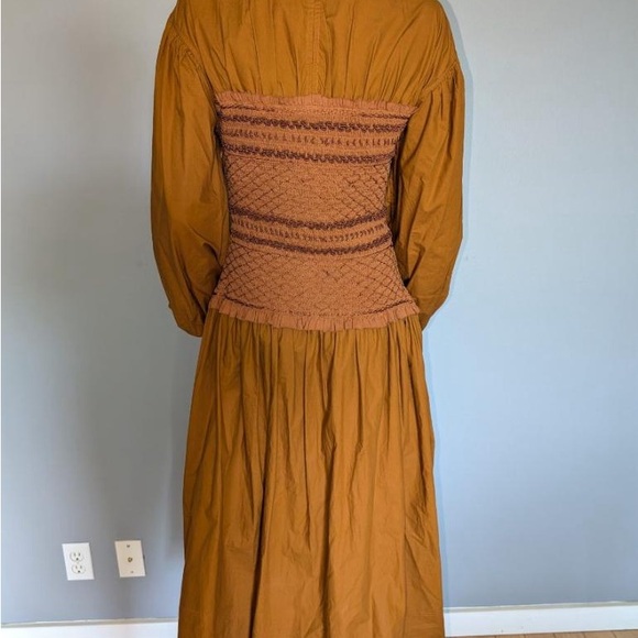 NWT Ulla Johnson Ayaz Sandstone Midi Cotton Dress Size 6 - Picture 9 of 11